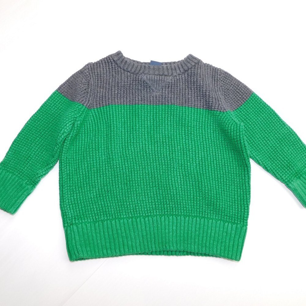 Gap Gray Green Pullover Crew Neck Knit Sweater Baby Boy 18-24 Months